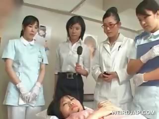 Asijské bruneta adolescent fouká chlupatý johnson na the nemocnice