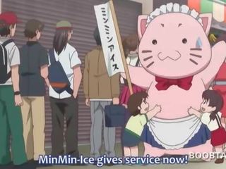 Anime kochanie klejone podczas dający za swell robienie loda