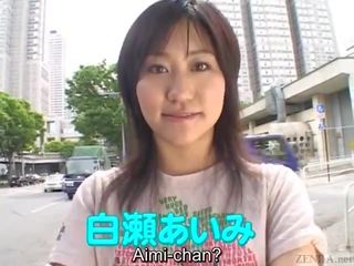 Ondertiteld japans av ster gestript naakt in publiek naar orgasme