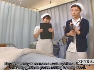 Sous-titré femme habillée homme nu japonais infirmières prep pour intercourse