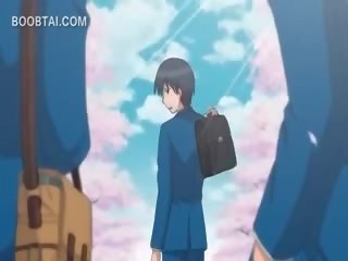 Nuogas inviting anime ponia dulkinimasis passionately į dušas