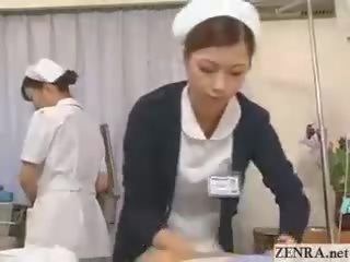 Japonesa enfermeira practices dela punhetas técnica