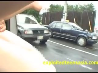 Japonesa público adulto clipe em mini- furgão tráfego para tudo para ver cona